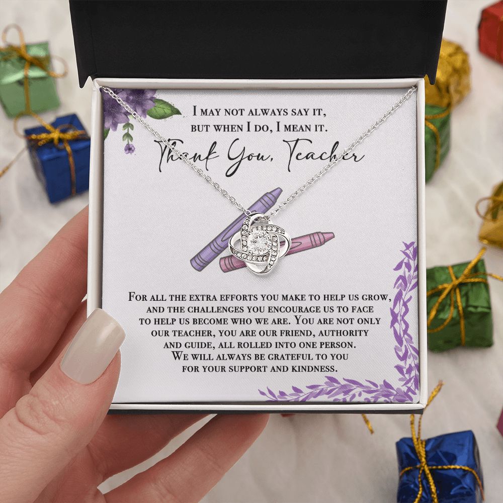 Teacher Gifts - Necklace - Thank You Teacher