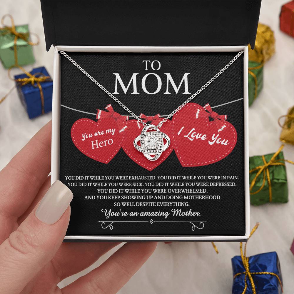 Mom Jewelry Gift - Love Knot Necklace - You Did It