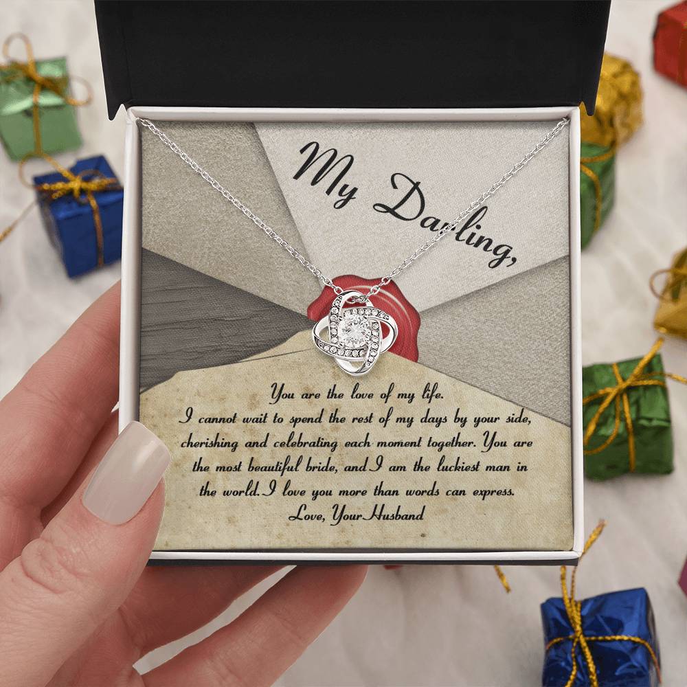 To My Darling Bride - Love Knot Necklace Gift - Each Moment Together