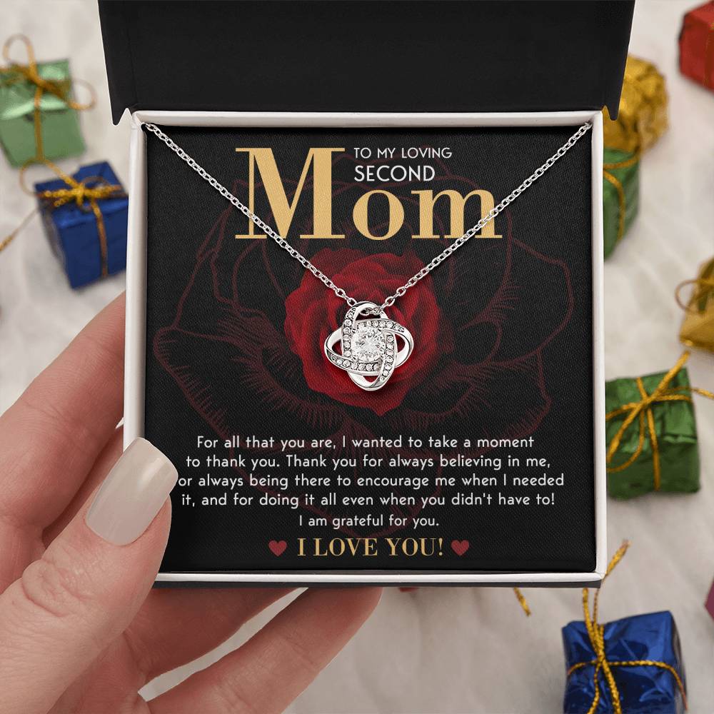 Second Mom Elegant Love Knot Necklace- I'm Grateful For You