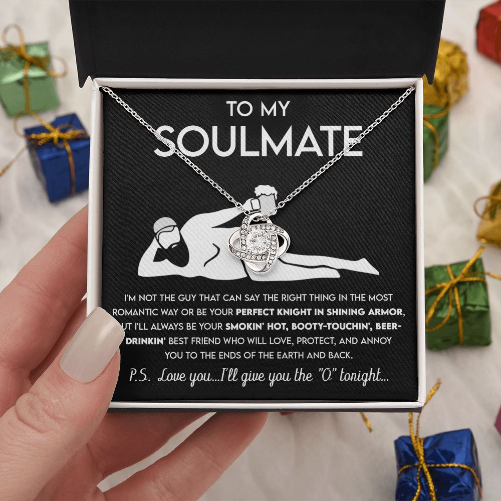 To My Soulmate - Not Perfect Knight - Love Knot Necklace