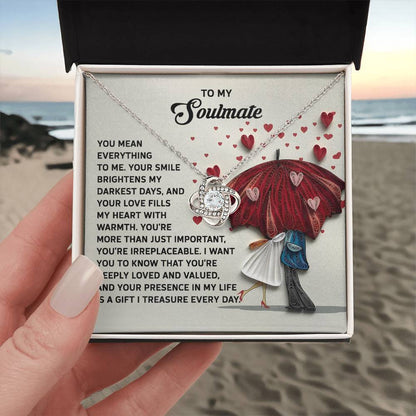 To My Soulmate Jewelry Gift - Deeply Loved - Love Knot Necklace