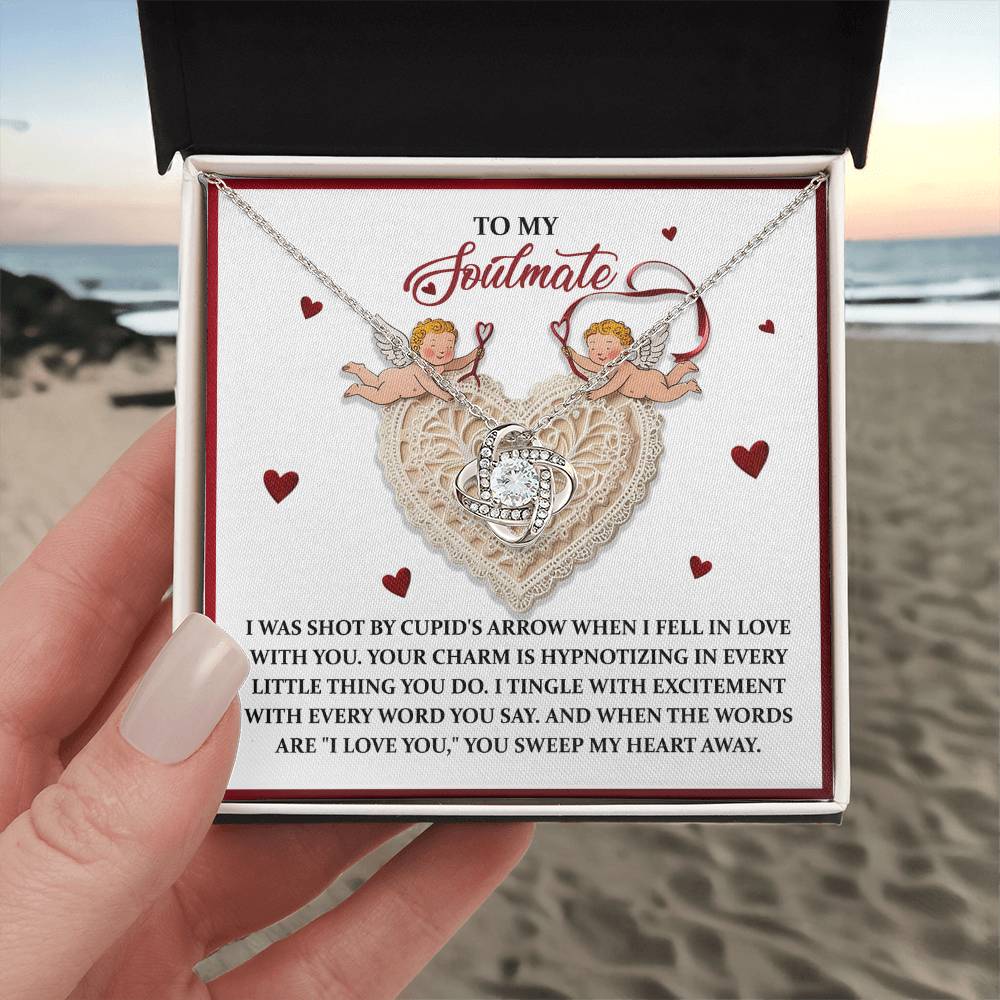 To My Soulmate Jewelry Gift - Sweep My Heart - Love Knot Necklace