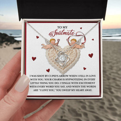 To My Soulmate Jewelry Gift - Sweep My Heart - Love Knot Necklace