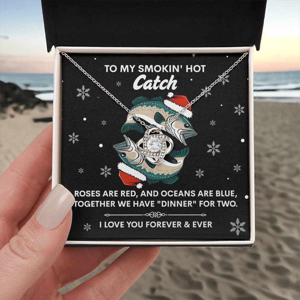 To My Soulmate Jewelry Gift - Oceans are Blue - Love Knot Necklace