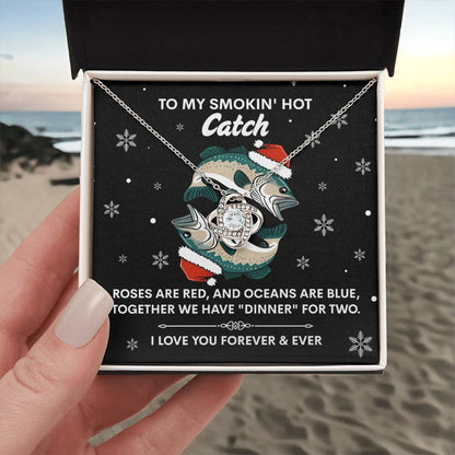 To My Soulmate Jewelry Gift - Oceans are Blue - Love Knot Necklace