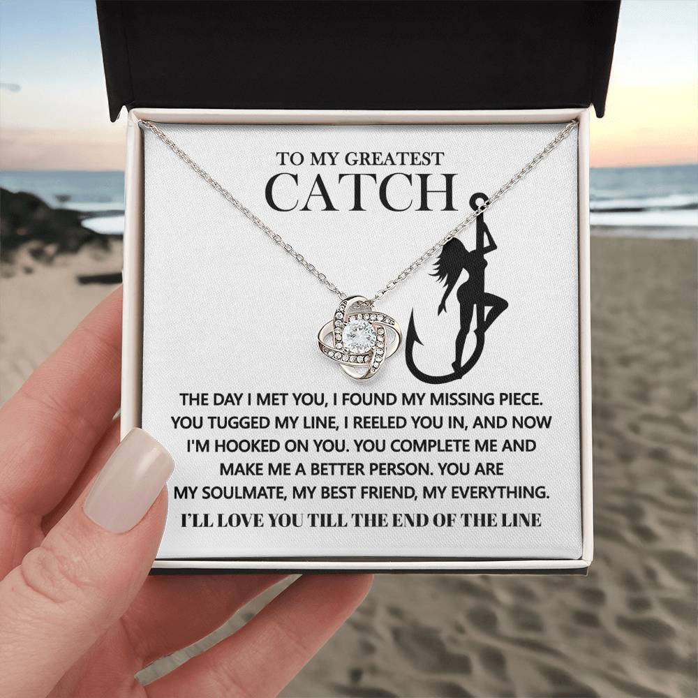 To My Soulmate Jewelry Gift - Hooked On You - Love Knot Necklace