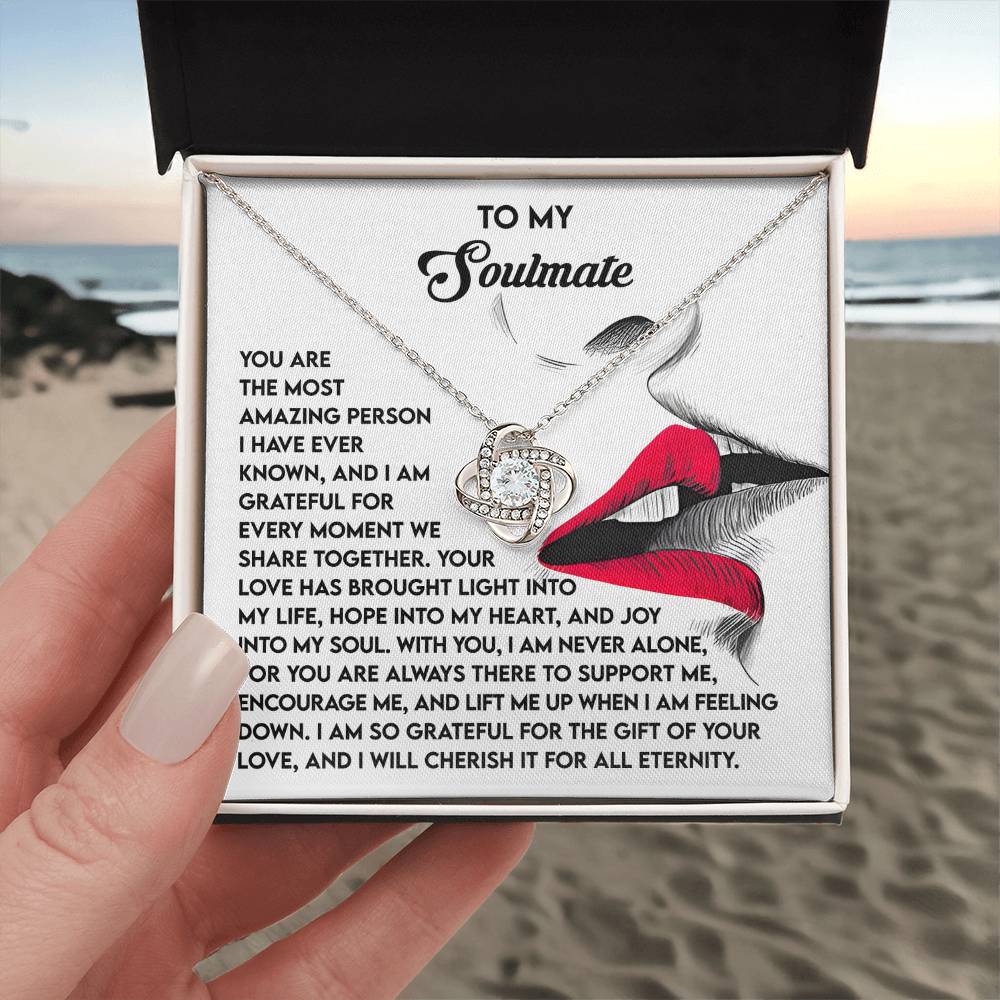 To My Soulmate Jewelry Gift - You Lift Me Up - Love Knot Necklace