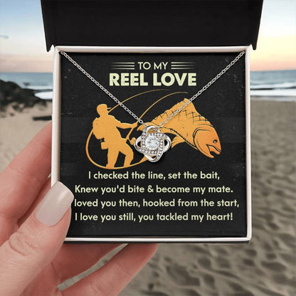 To My Soulmate Jewelry Gift - You Tackled My Heart - Love Knot Necklace