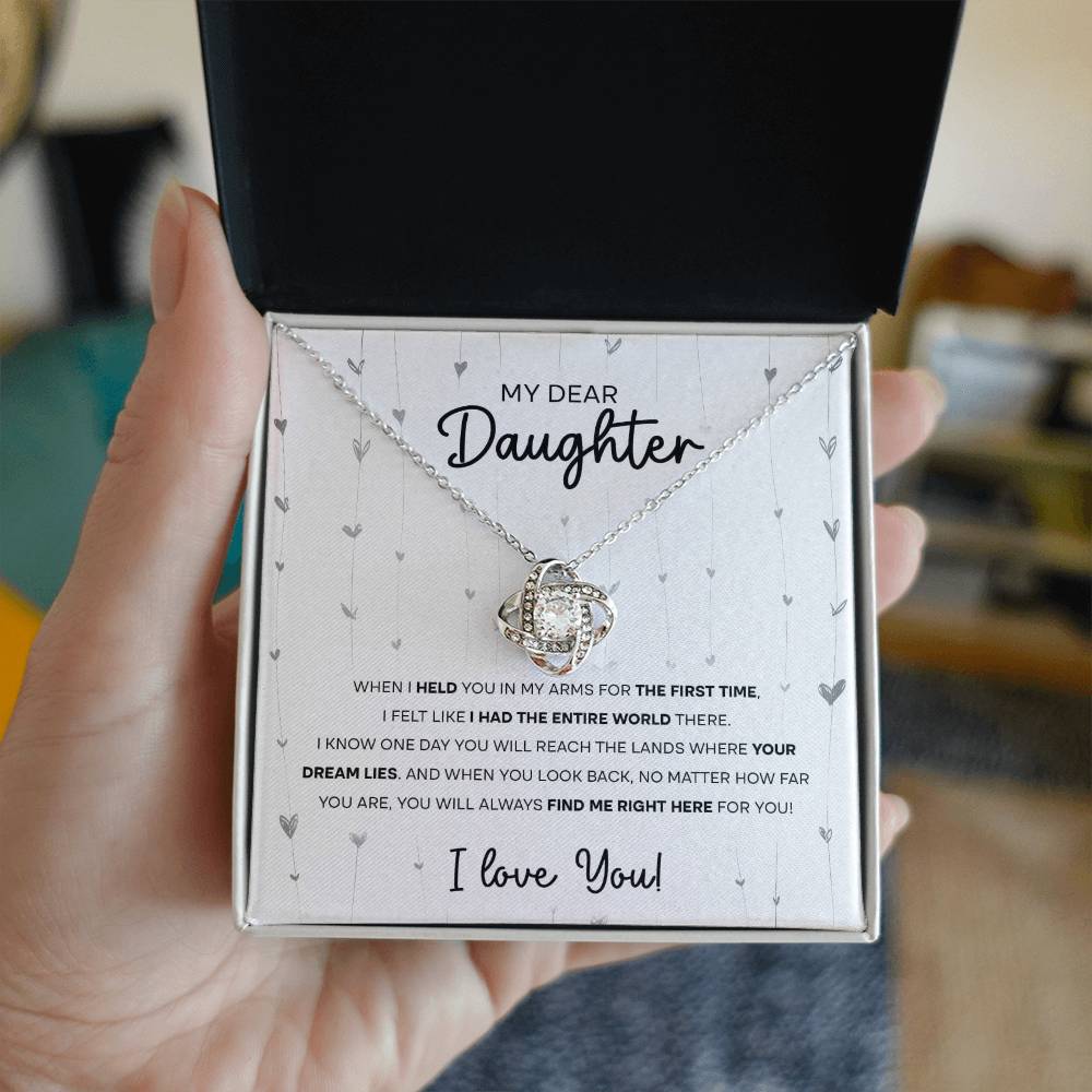 Daughter Gift - Love Knot Necklace - Look Back