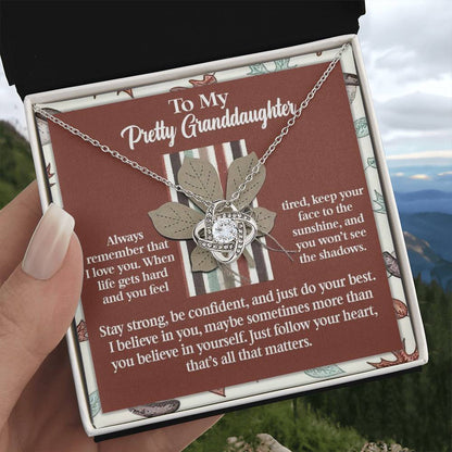 To My Granddaughter Jewelry Gift - See The Shadows - Love Knot Necklace