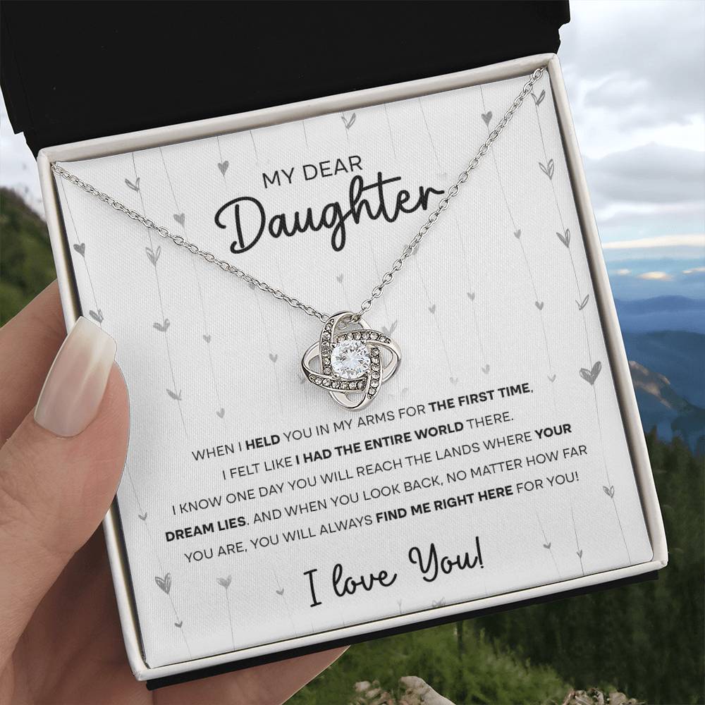 Daughter Gift - Love Knot Necklace - Look Back