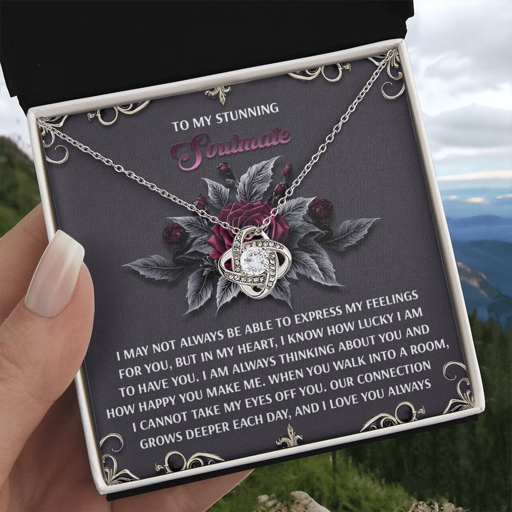 To My Soulmate Jewelry Gift - Love Knot Forever Necklace - I Cannot Keep My Eyes Off You