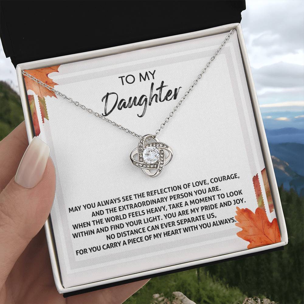 To My Daughter Jewelry Gift -Find Your Light - Love Knot Necklace