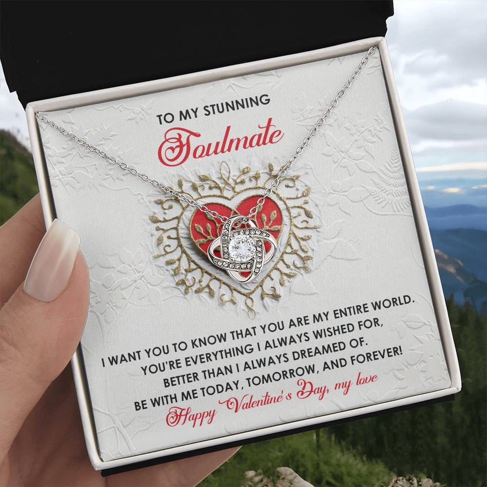 To My Soulmate Jewelry Gift - Love Knot Forever Necklace - Be With Me