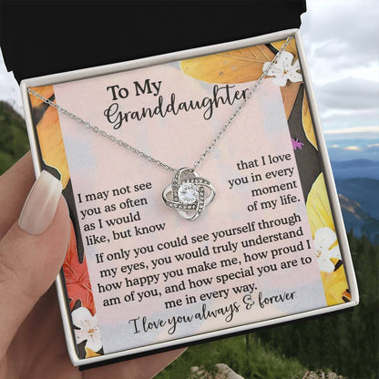 To My Granddaughter Jewelry Gift - In Every Way - Love Knot Necklace