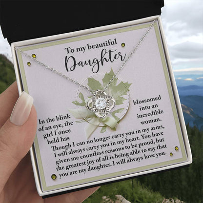 To My Daughter Jewelry Gift - You're An Incredible Woman - Love Knot Necklace