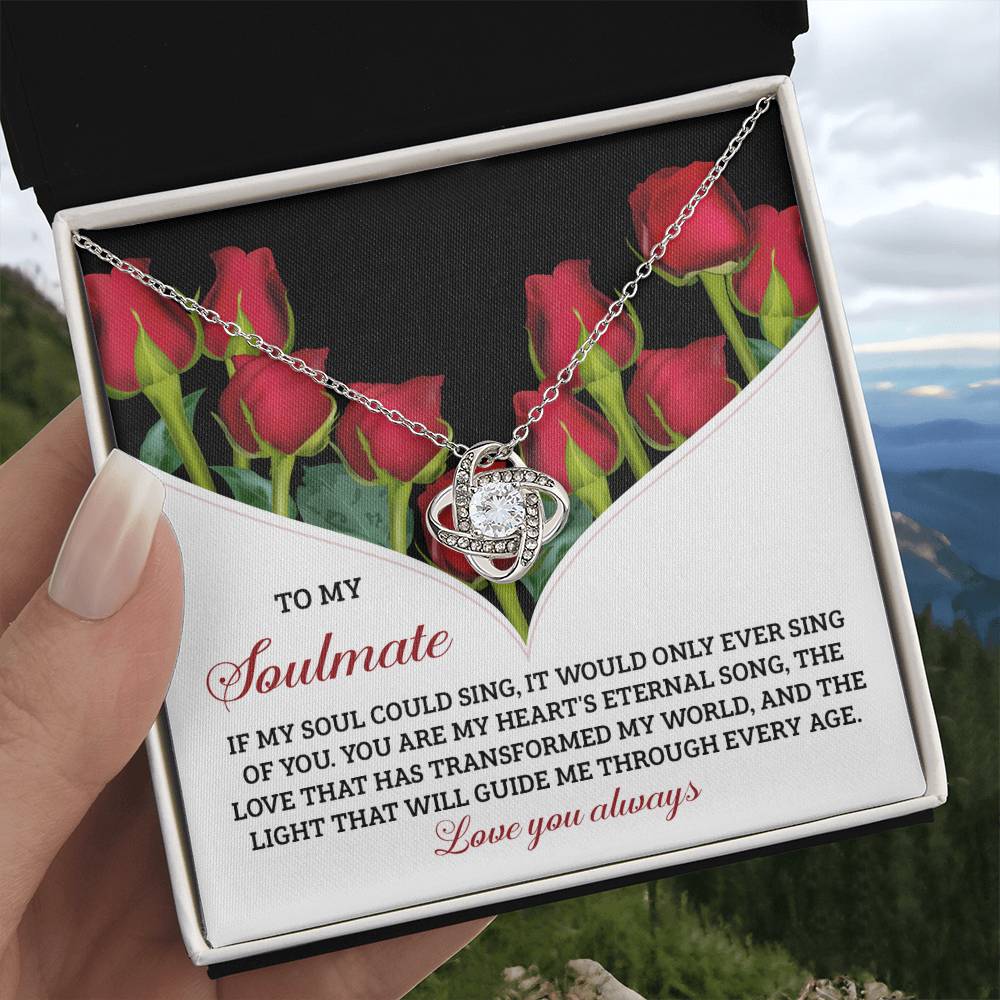 To My Soulmate Jewelry Gift - Love Knot Forever Necklace - Eternal Song