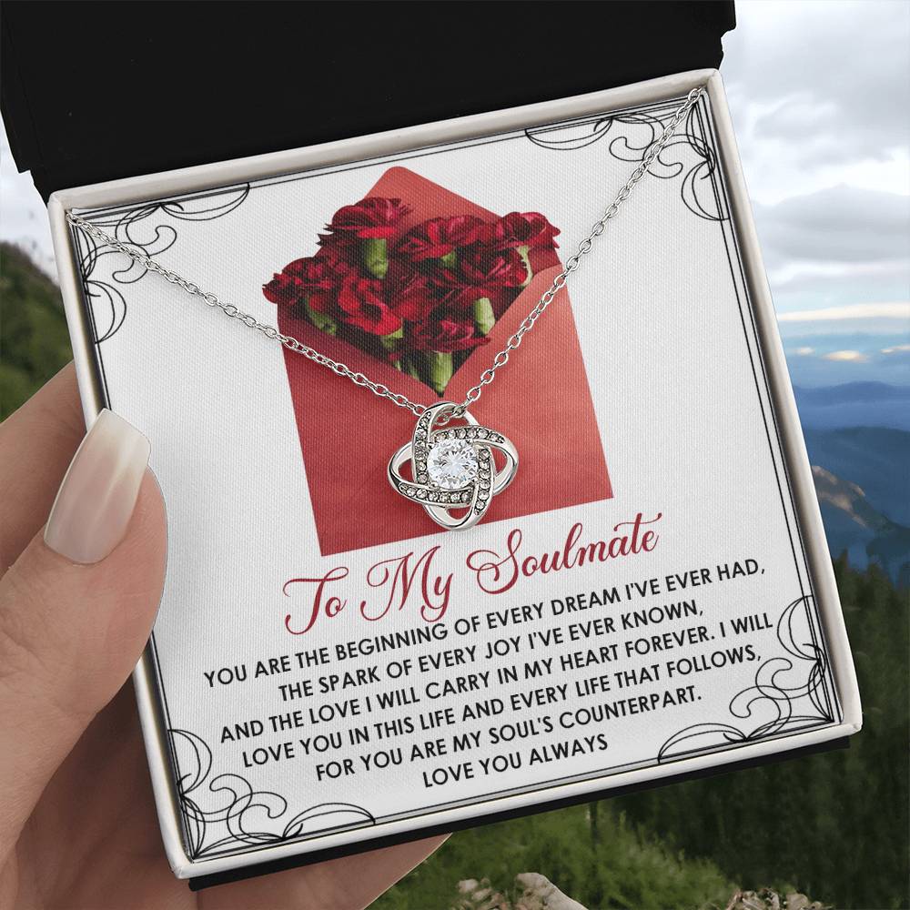 To My Soulmate Jewelry Gift - Love Knot Forever Necklace - My Heart Forever