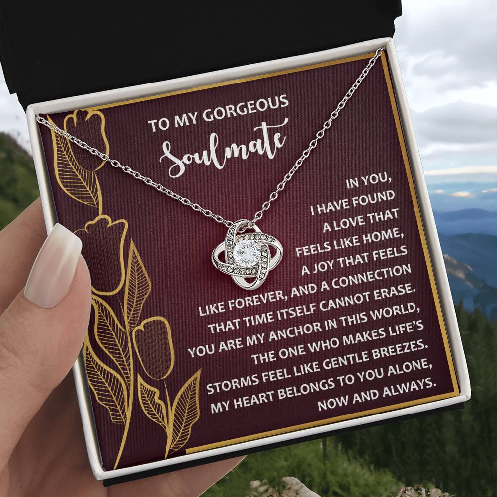 To My Soulmate Jewelry Gift - Love Knot Forever Necklace - Gentle Breezes