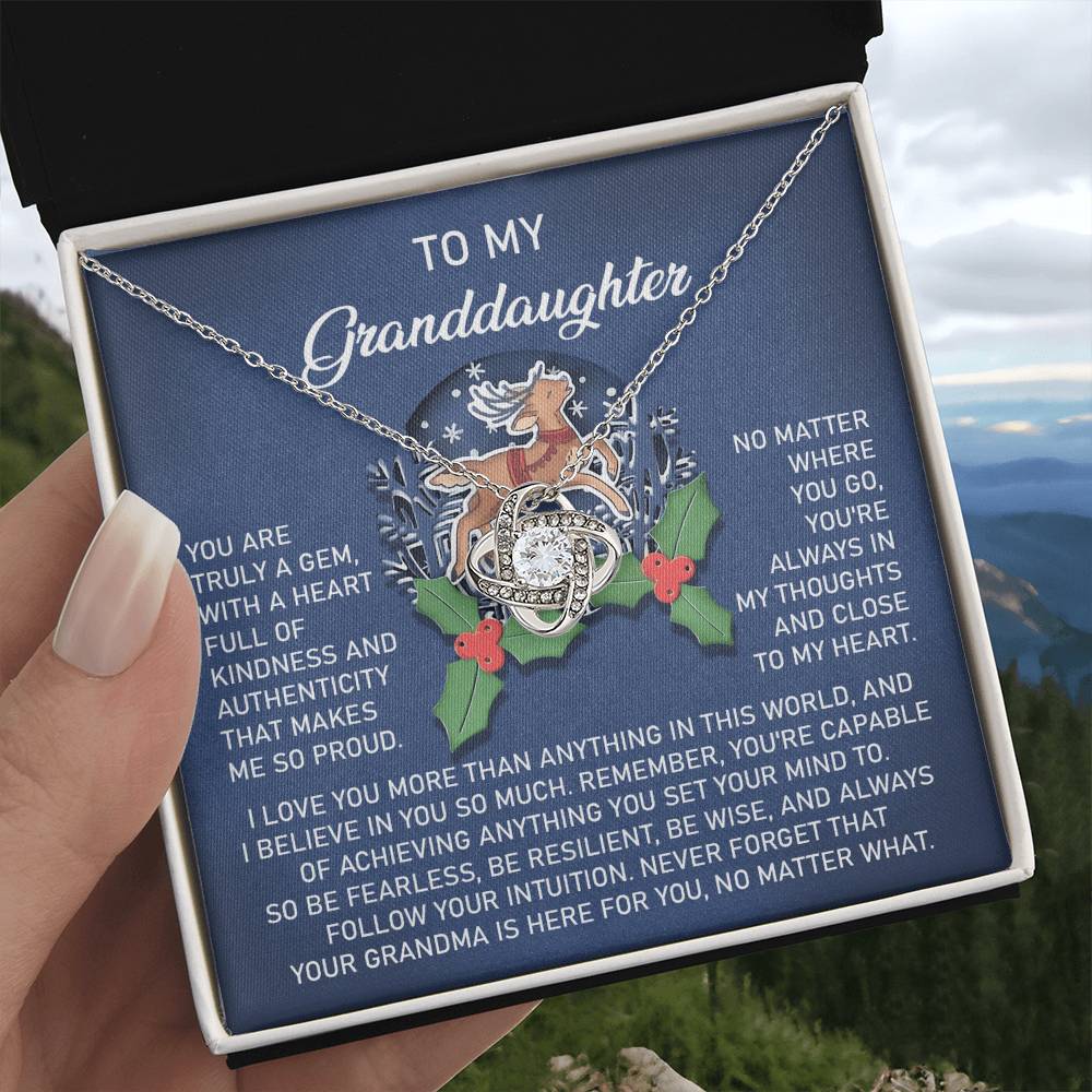 Granddaughter Jewelry Gift - Knot Of Love Necklace - I'll Always Be Here For You