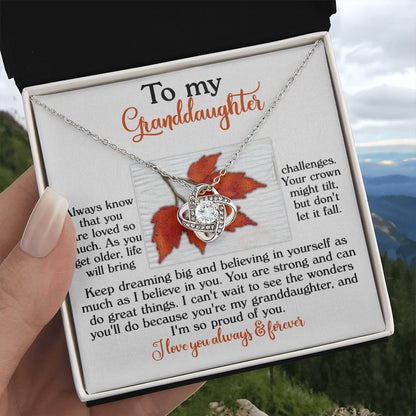 To My Granddaughter Jewelry Gift - You Can Do Great Things - Love Knot Necklace