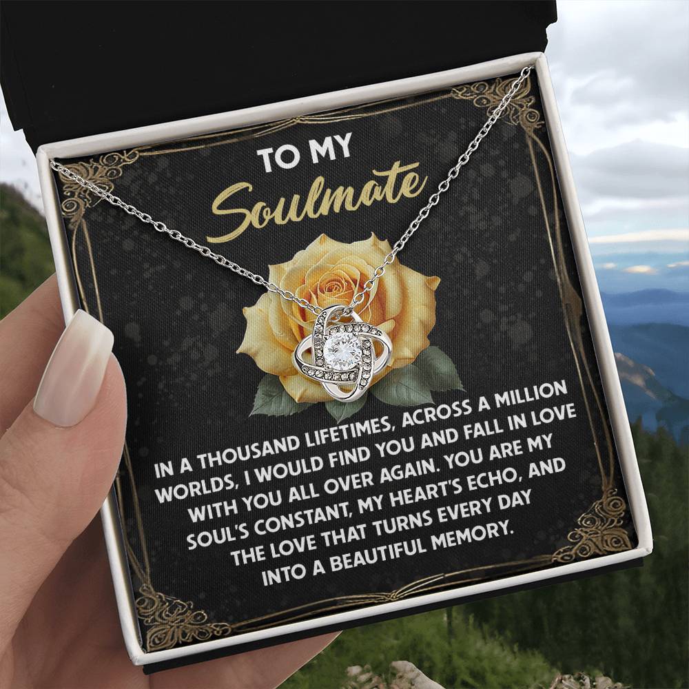 To My Soulmate Jewelry Gift - Love Knot Forever Necklace - Beautiful Memory