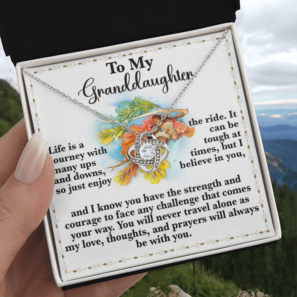 To My Daughter Jewelry Gift - You'll Never Travel Alone, I'll Always Be With You - Love Knot Necklace