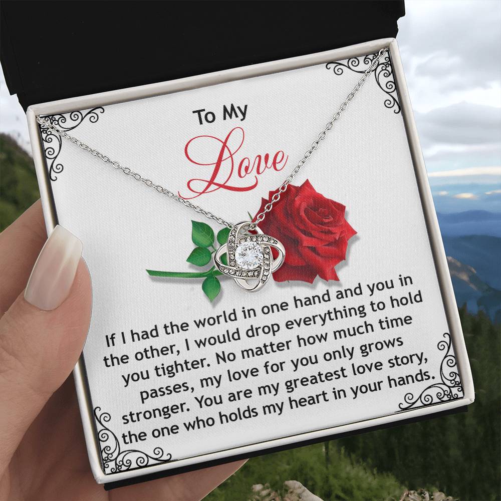 To My Soulmate My Love Jewelry Gift - Love Knot Forever Necklace - In Your Hands