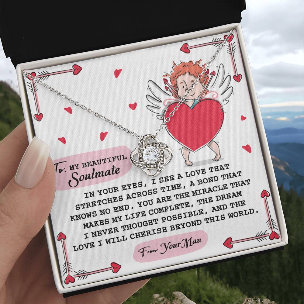 To My Soulmate Jewelry Gift - Love Knot Forever Necklace - No End