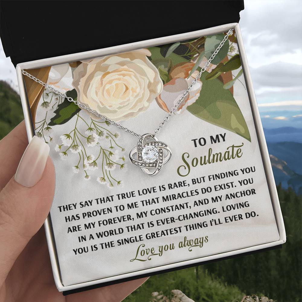 To My Soulmate Jewelry Gift - Love Knot Forever Necklace - Greatest Thing