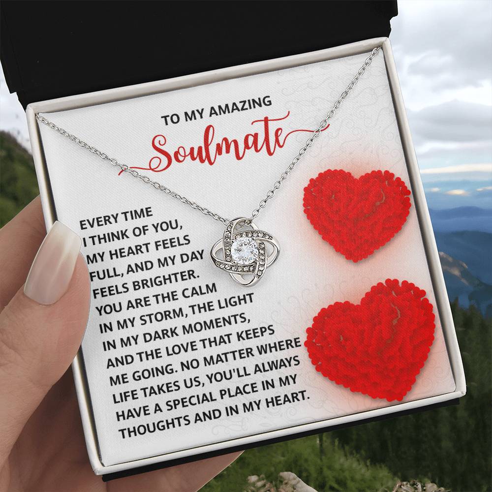 To My Soulmate Jewelry Gift - Love Knot Forever Necklace - In My Heart
