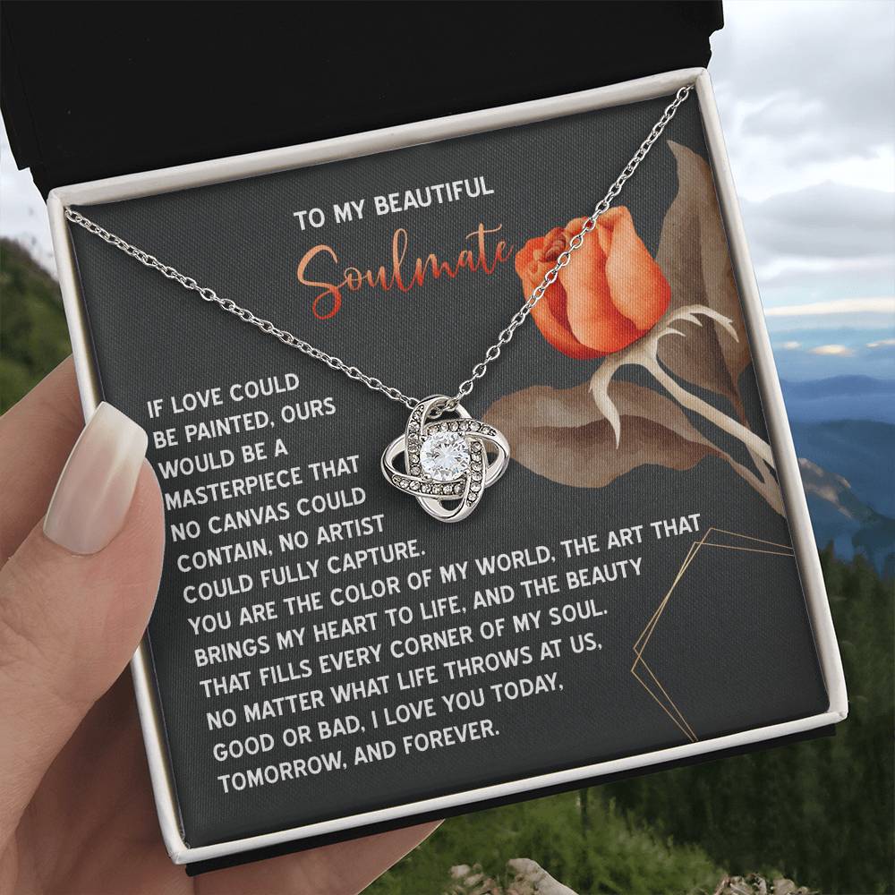 To My Soulmate Jewelry Gift - Love Knot Forever Necklace - A Masterpiece