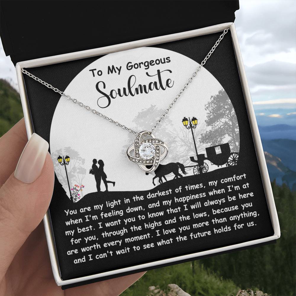 To My Soulmate Jewelry Gift - Love Knot Forever Necklace - Holds For Us