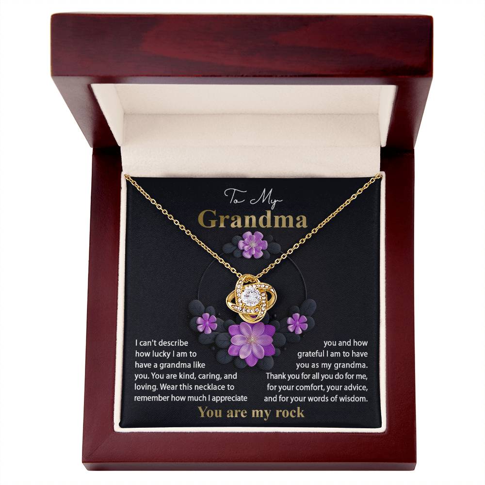 Grandma Gift - Love Knot Necklace - Words Of Wisdom