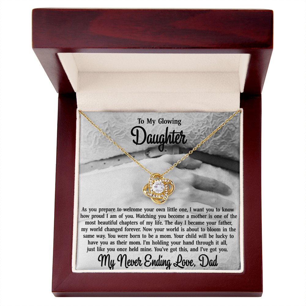 To My Daughter From Dad - Love Knot Necklace-You Were Born To Be A Mom