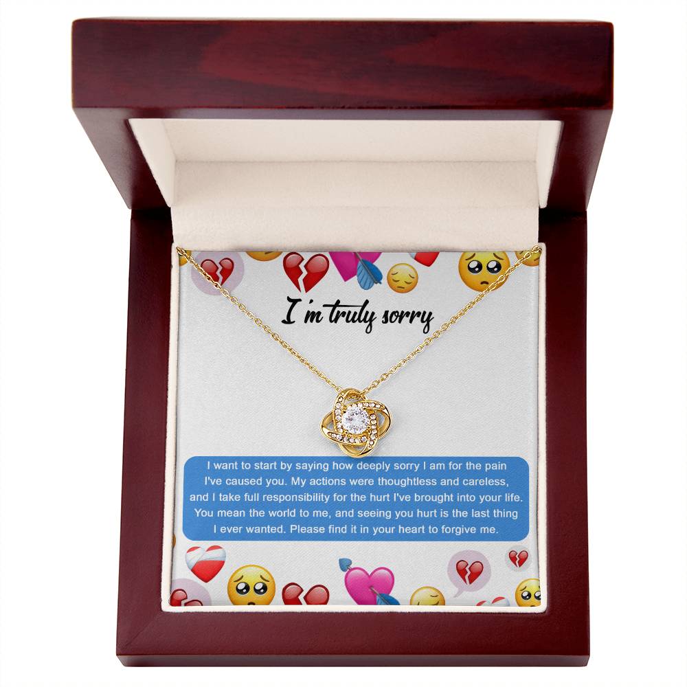 Apology Jewelry Gift - Love Knot Necklace - How Deeply Sorry