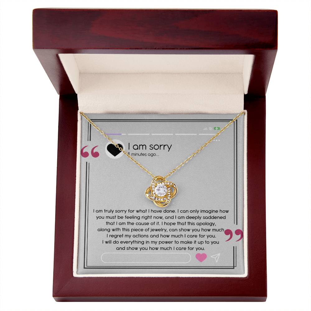 I'm Sorry Gift For Her - Love Knot Necklace - Care For You