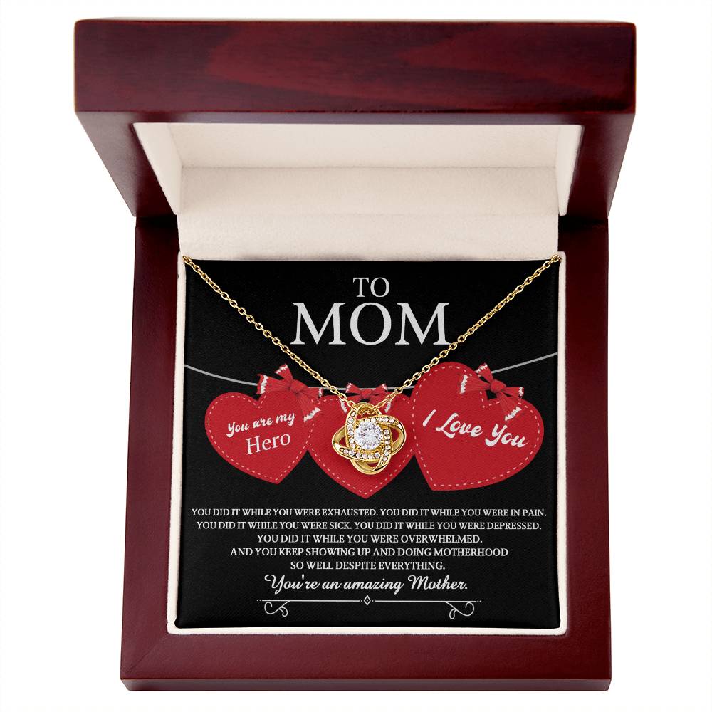 Mom Jewelry Gift - Love Knot Necklace - You Did It