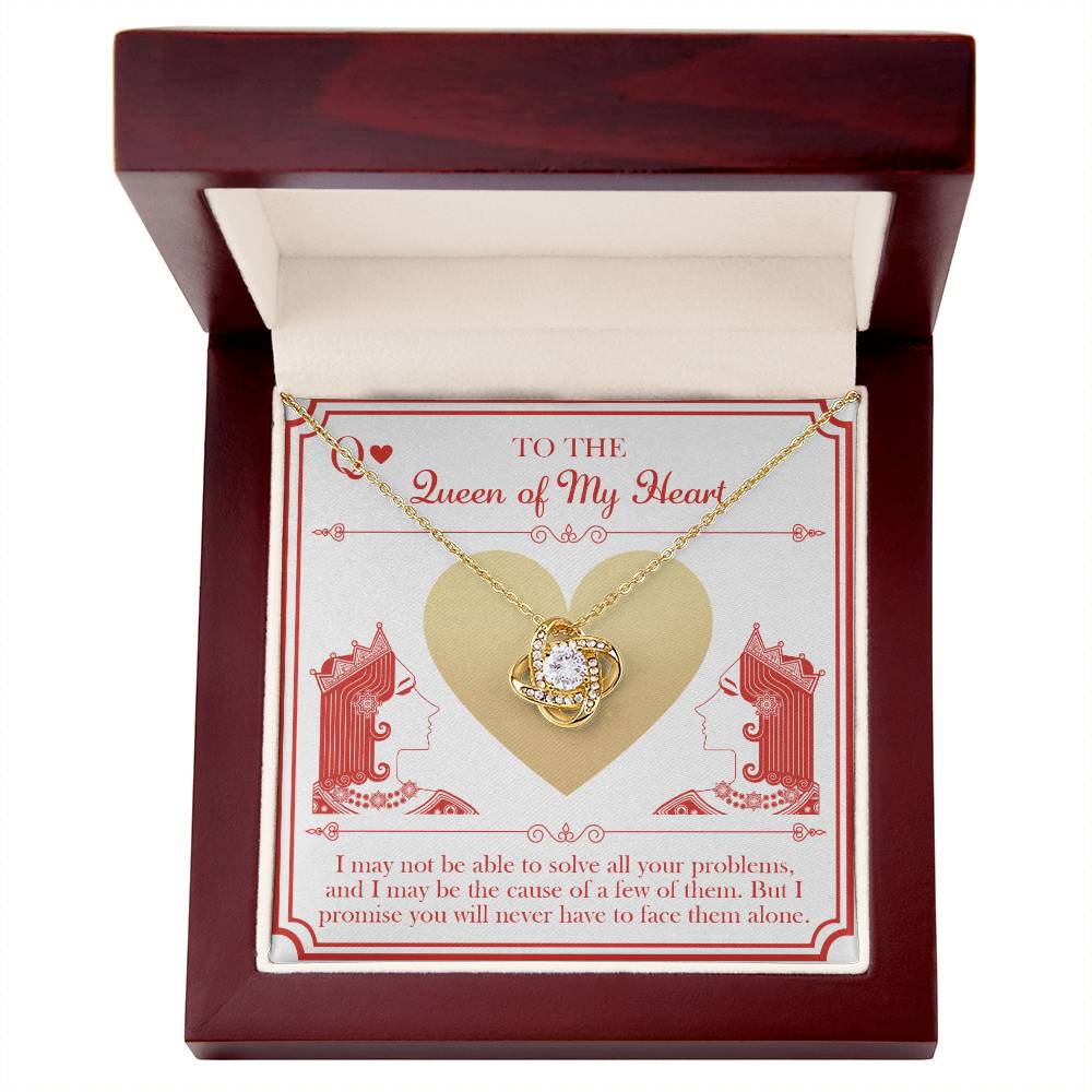 Wife Gift - Love Knot Necklace - The Queen Of My Heart