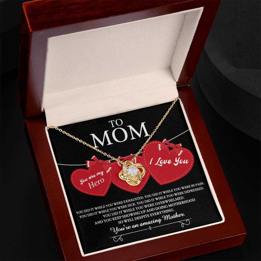 Mom Jewelry Gift - Love Knot Necklace - You Did It