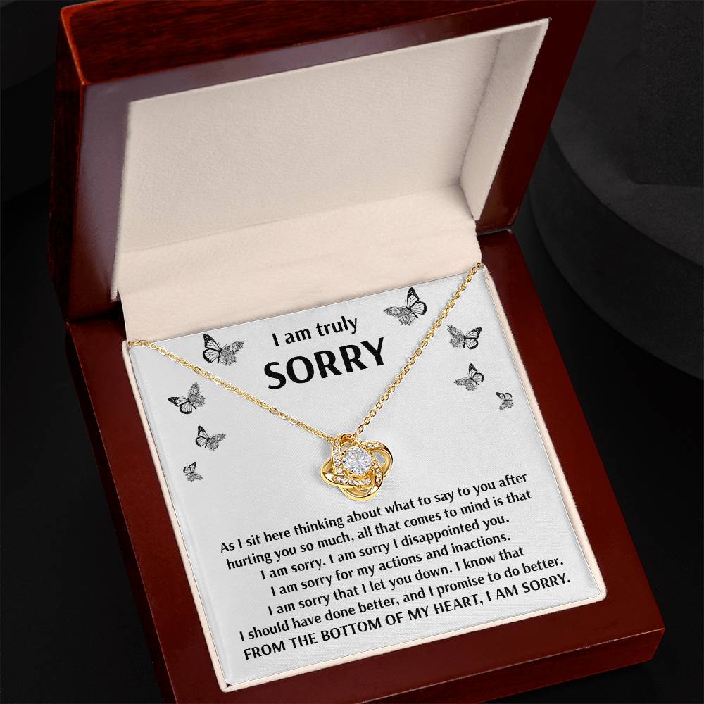 Apology Jewelry Gift - Love Knot Necklace - I Should Have Done Better