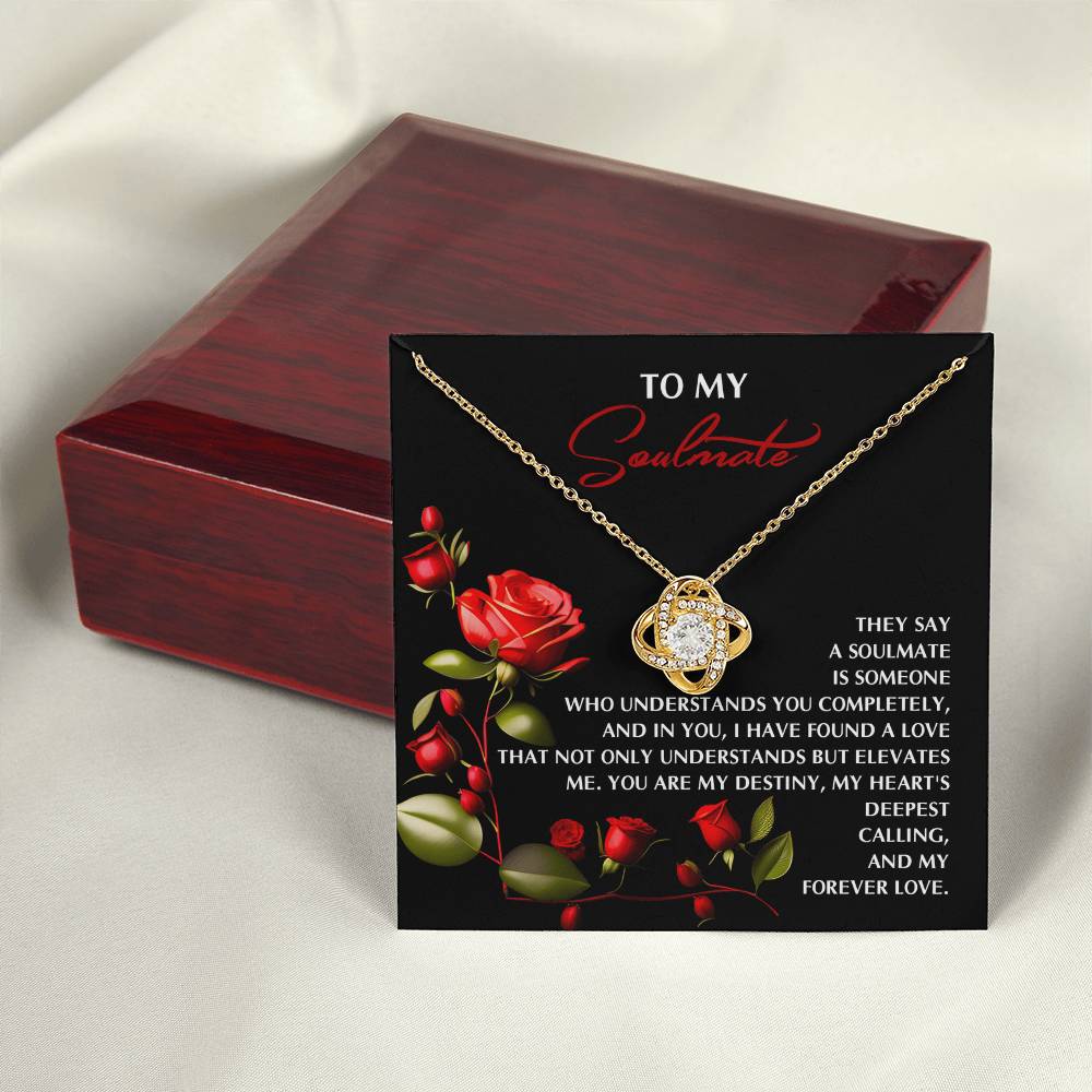 To My Soulmate Jewelry Gift - Love Knot Forever Necklace -Deepest Calling