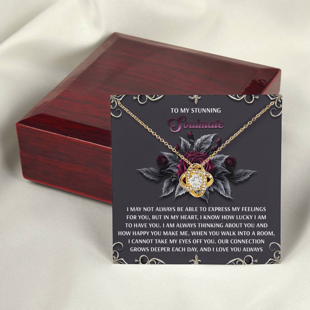 To My Soulmate Jewelry Gift - Love Knot Forever Necklace - I Cannot Keep My Eyes Off You