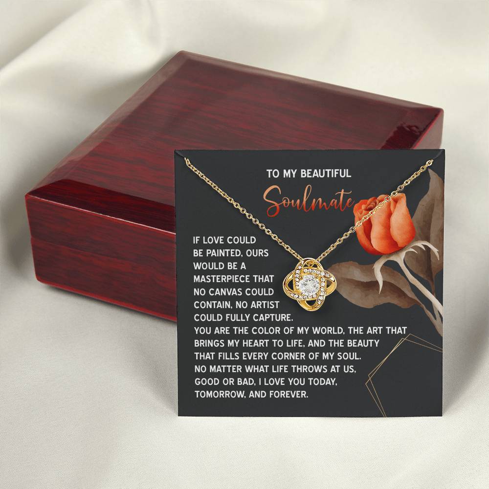 To My Soulmate Jewelry Gift - Love Knot Forever Necklace - A Masterpiece