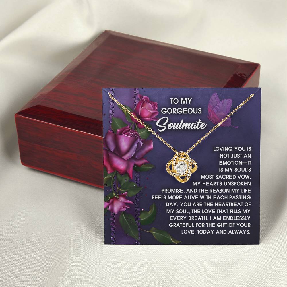 To My Soulmate Jewelry Gift - Love Knot Forever Necklace - Unspoken Promise