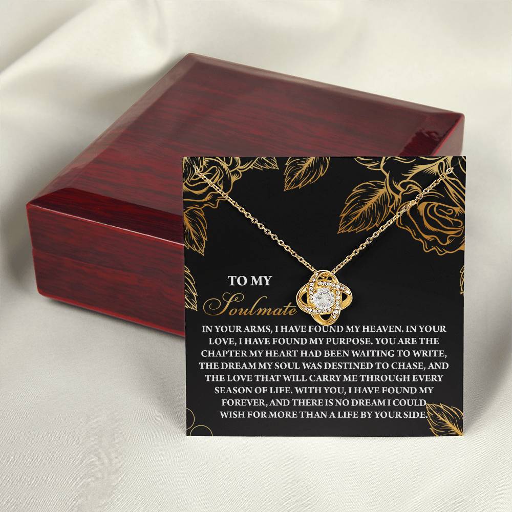 To My Soulmate Jewelry Gift - Love Knot Forever Necklace - By Your Side