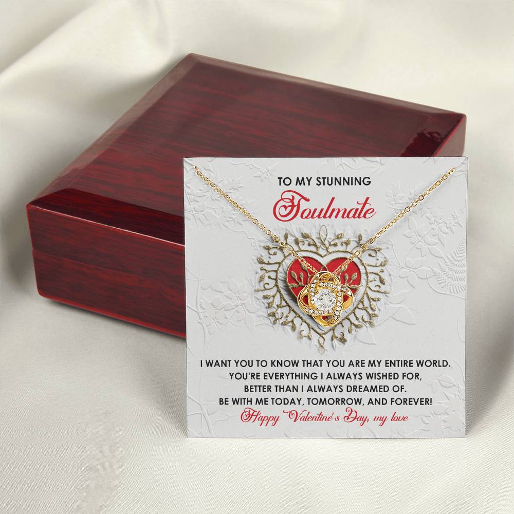 To My Soulmate Jewelry Gift - Love Knot Forever Necklace - Be With Me