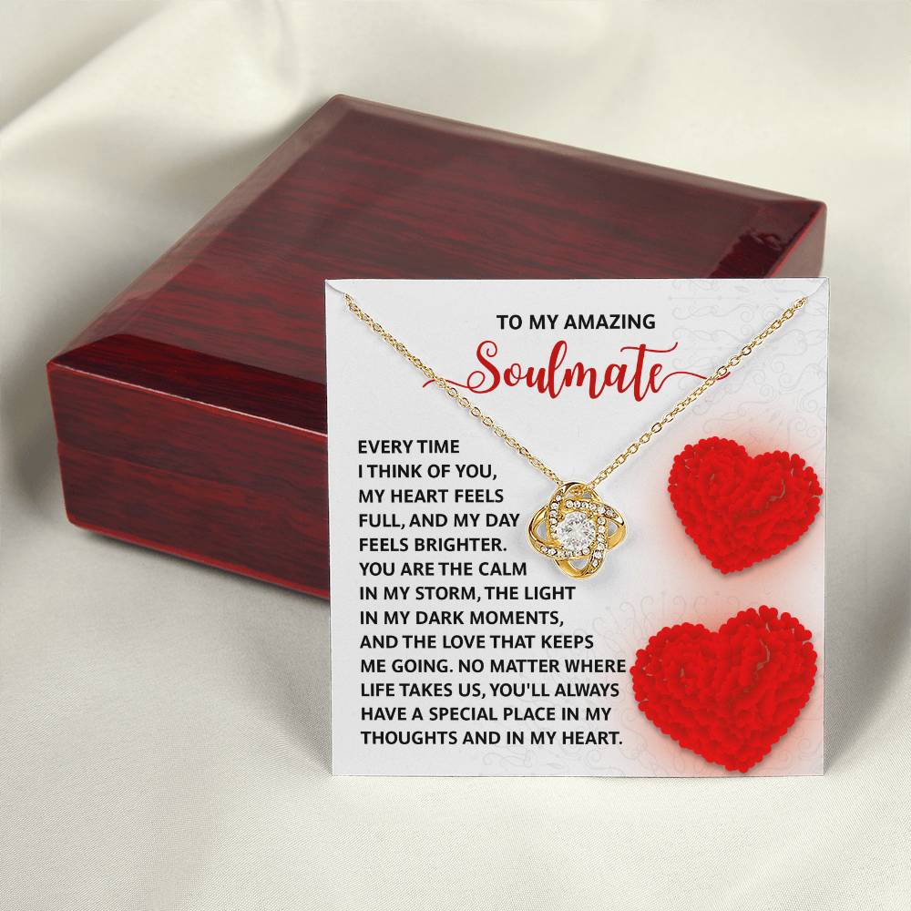 To My Soulmate Jewelry Gift - Love Knot Forever Necklace - In My Heart
