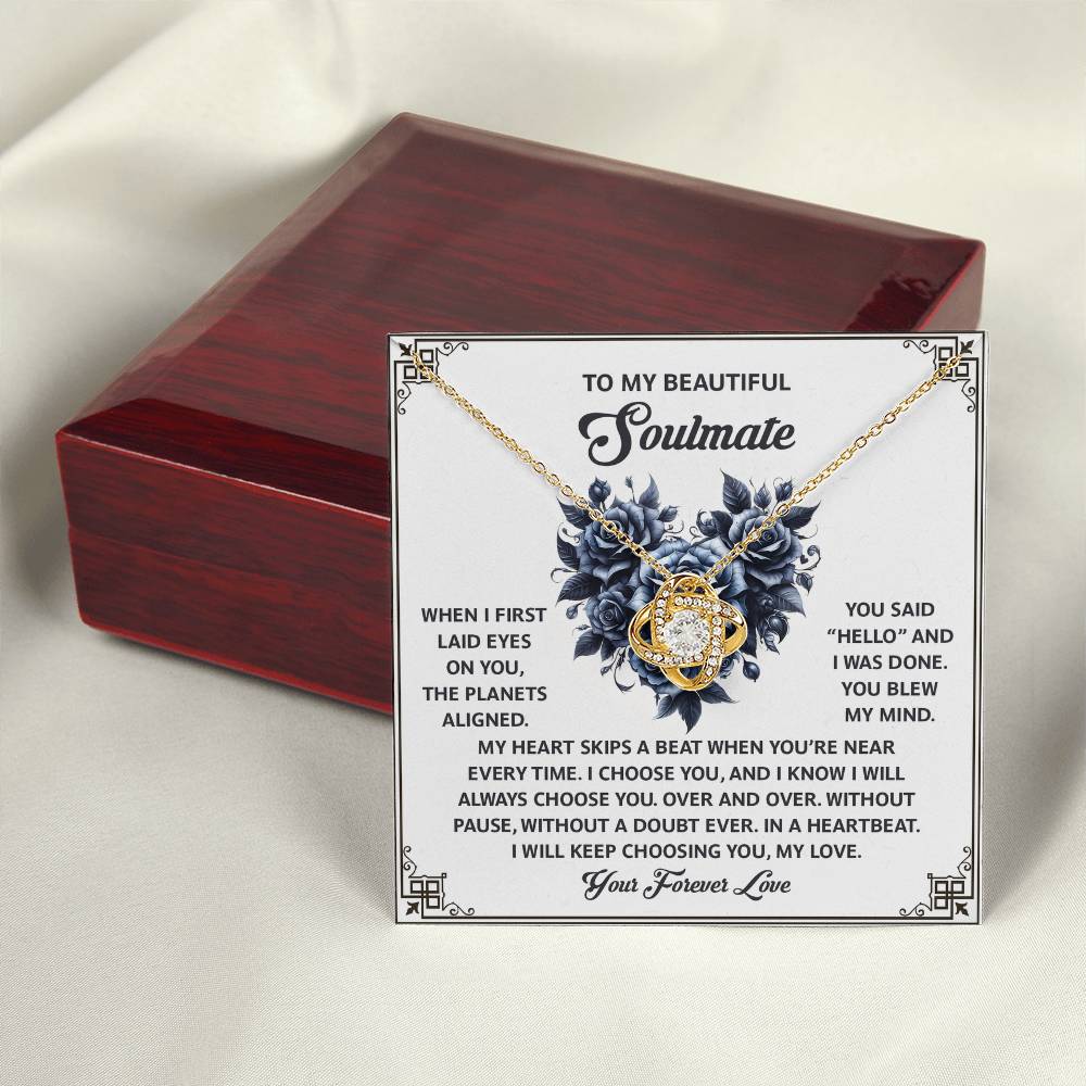 To My Soulmate Jewelry Gift - Love Knot Forever Necklace - Skips A Beat